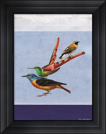 Framed Stacked Birds Print