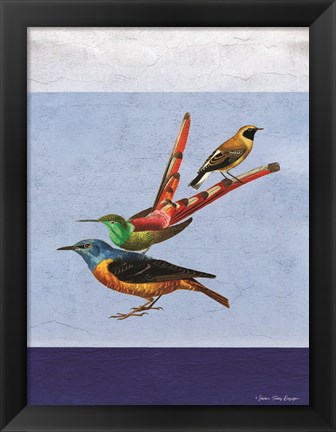 Framed Stacked Birds Print