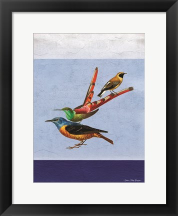 Framed Stacked Birds Print