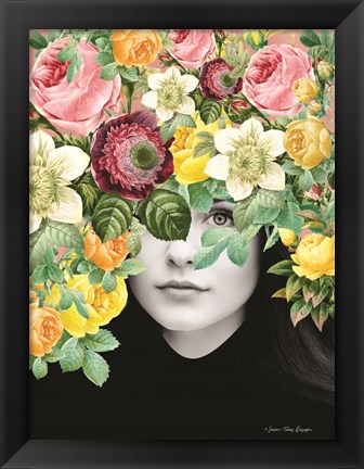 Framed Girl and the Flowers Print