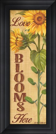 Framed Love Blooms Here Print