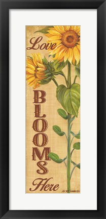 Framed Love Blooms Here Print