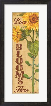 Framed Love Blooms Here Print