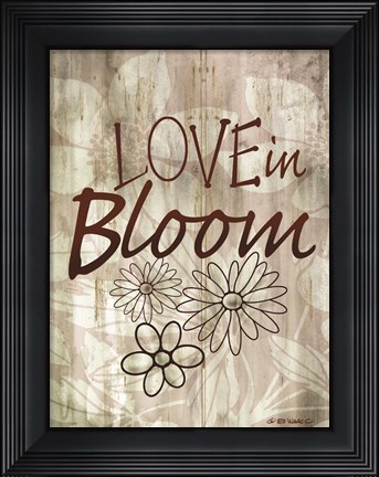 Framed Love Blooms Here Print