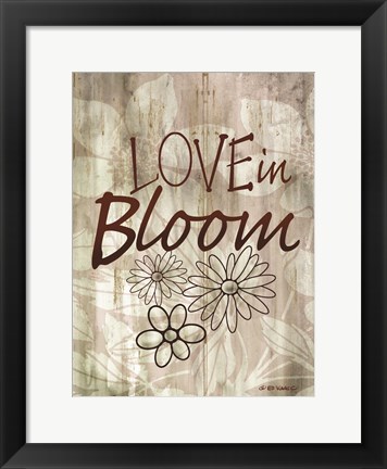 Framed Love Blooms Here Print