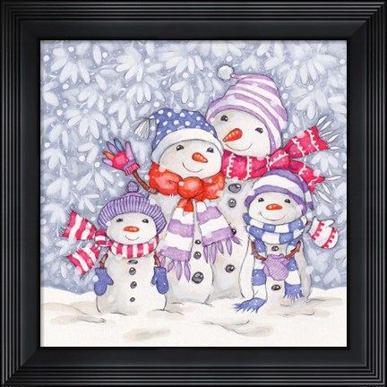 Framed Snow Family II Print