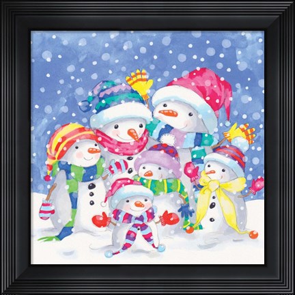 Framed Snow Family III Print