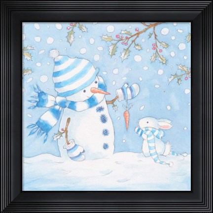 Framed Snowman Carrot Print