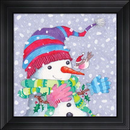 Framed Tiny Snowman Letter Print