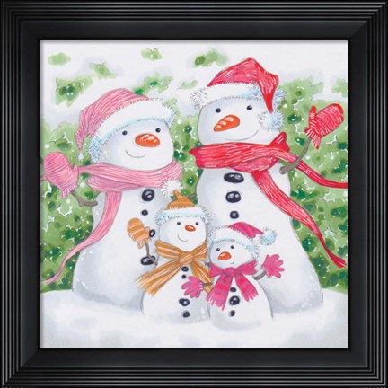 Framed Snow Family V Print