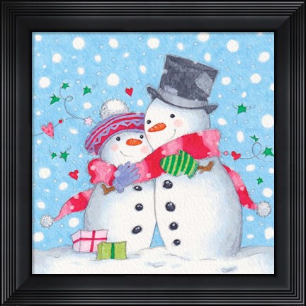 Framed Snowman Hug Print