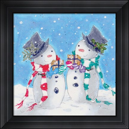 Framed Snowmen Print