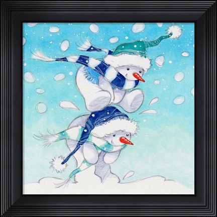 Framed Leap Frog Snowman Print