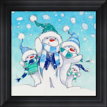Framed Snow Family VI Print