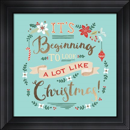 Framed Christmas Typography Print