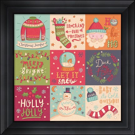Framed Christmas Squares Print