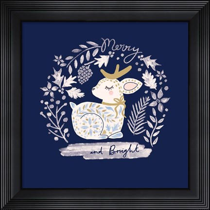 Framed Ornamental Deer Print