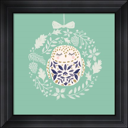 Framed Ornamental Owl Print