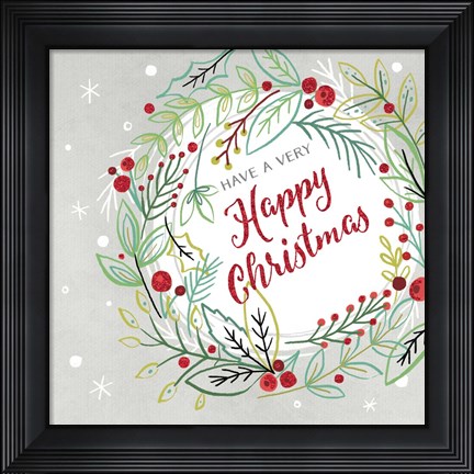Framed Happy Christmas Print