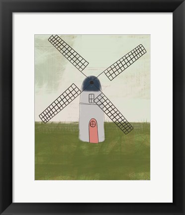 Framed Windmill III Print