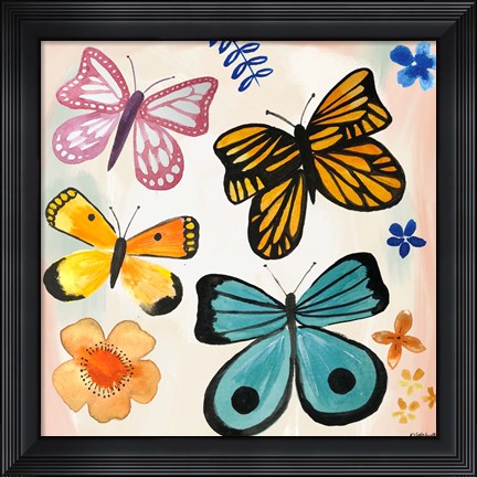 Framed Butterflies Print