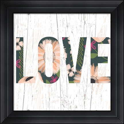 Framed Floral Love Print