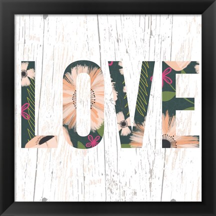 Framed Floral Love Print