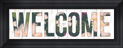 Framed Floral Welcome Print