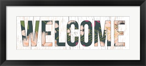 Framed Floral Welcome Print