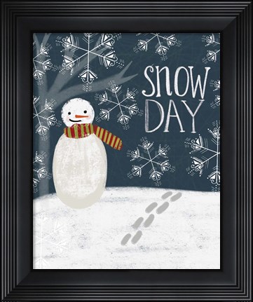 Framed Snowday Snowman Print