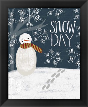 Framed Snowday Snowman Print