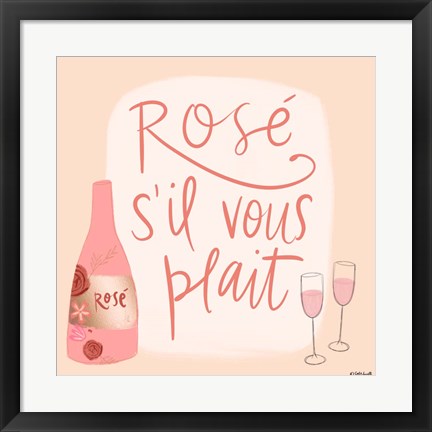 Framed Rose s&#39;il Vous Plait Print