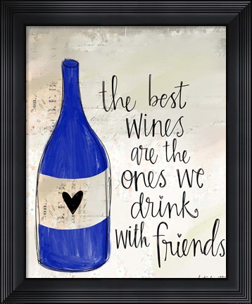 Framed Wine and Friends Print