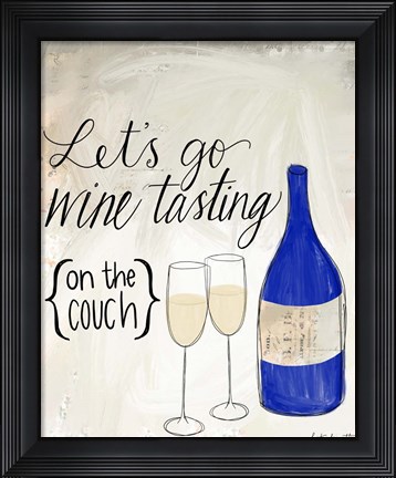 Framed Wine Tasting on the Couch Print