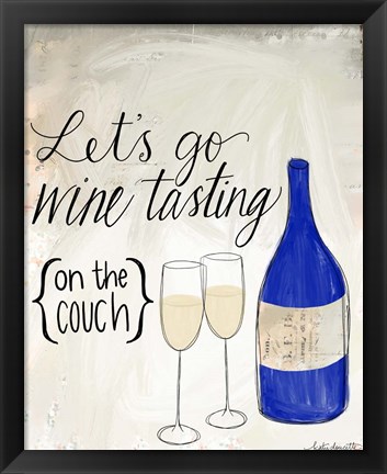 Framed Wine Tasting on the Couch Print