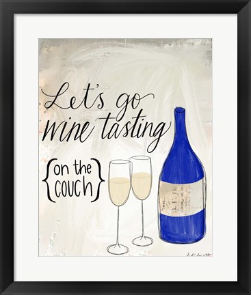 Framed Wine Tasting on the Couch Print