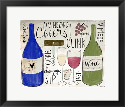 Framed Wine Words Print