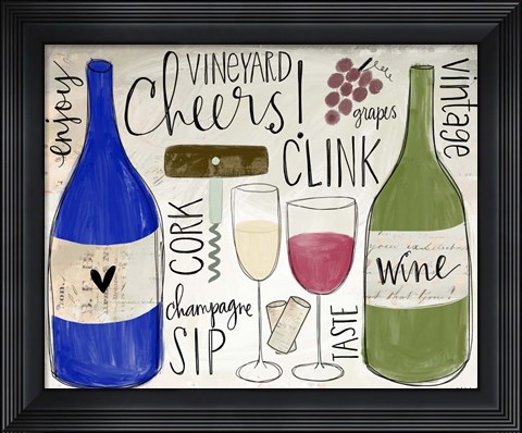 Framed Wine Words Print
