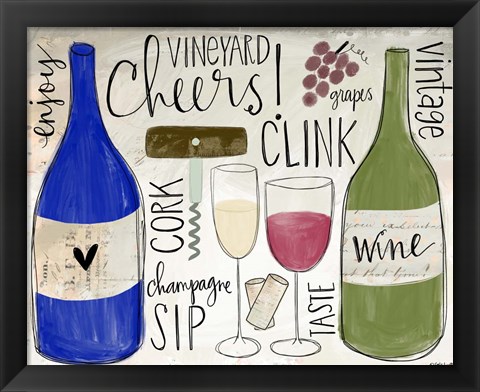 Framed Wine Words Print