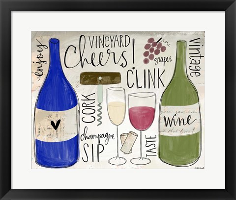 Framed Wine Words Print