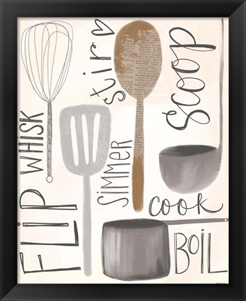Framed Kitchen Words Print