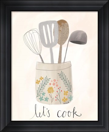 Framed Let&#39;s Cook Print