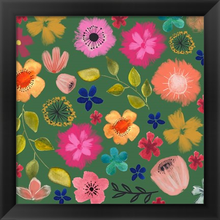 Framed Green Floral Print