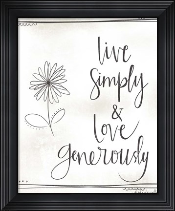 Framed Love Generously Print