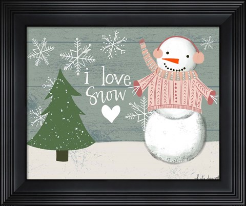 Framed I Love Snow Print