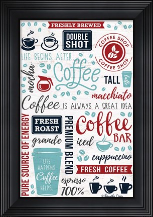 Framed Coffee Collage Print