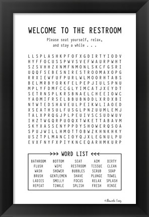 Framed Welcome to the Restroom Print