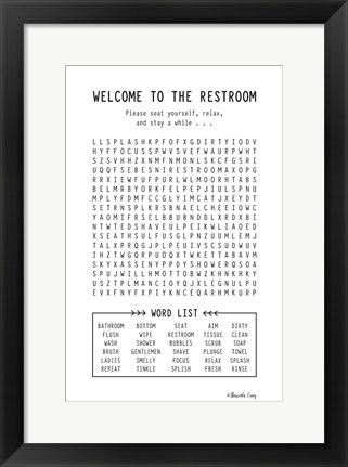 Framed Welcome to the Restroom Print