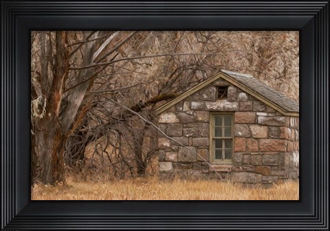 Framed Stone Cabin Print
