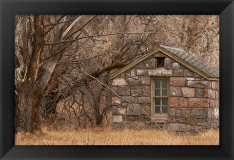 Framed Stone Cabin Print